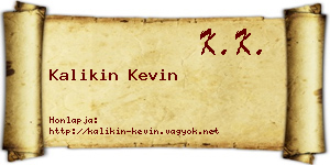 Kalikin Kevin névjegykártya